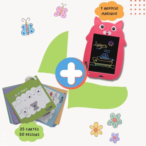 Creativpad - Pack Ardoise Magique Mon Petit Chien 9 Pouces Rose + Cartes Dessin Par Étapes