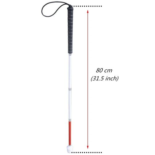 80cm/90cm/100cm Canne Blanche Pliante En Aluminium 4 Sections Avec Boule Tournante À Roulement - Type 80 Cm (31.5 Inch)