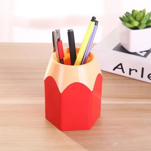 Porte-Stylo En Forme De Ballon De Football,Boîte De Rangement Multifonction En Plastique Pour Papeterie,Pot À Crayons De Bureau,Conteneur De Rangement Pour Brosses - Type Red 8.5x6.5x10.5cm