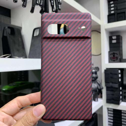 Coque De Téléphone Portable Anti-Explosion En Aramide De Fiber De Carbone Ultra-Mince Pour Google Pixel 7 Pro [Article Pour Ce Lien, Style :(Matt Red)Pixel 7, Taille: En Fiber De Carbone ]