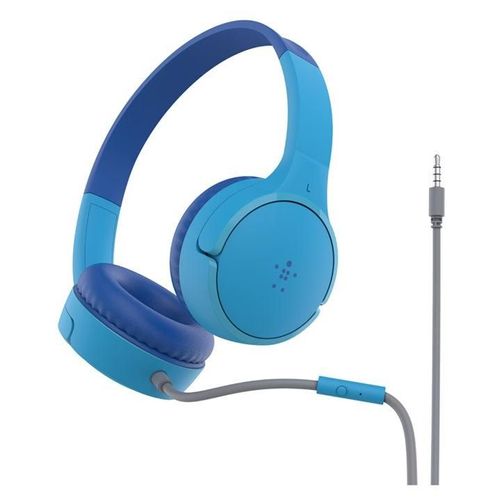 Belkin SoundForm Mini - Écouteurs avec micro - sur-oreille - filaire - jack 3,5mm - bleu