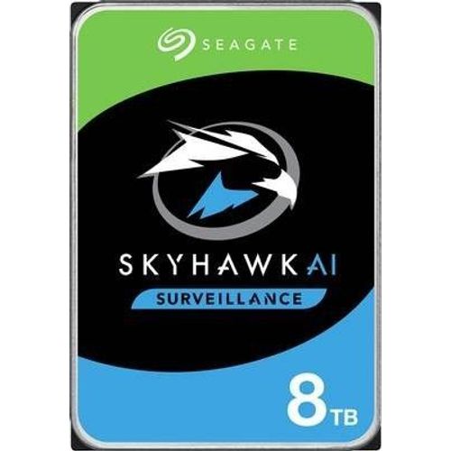 Seagate SkyHawk ST8000VX010 - Disque dur - 8 To - interne - 3.5" - SATA 6Gb/s - mémoire tampon : 256 Mo - avec 3 ans de Seagate Rescue Data Recovery