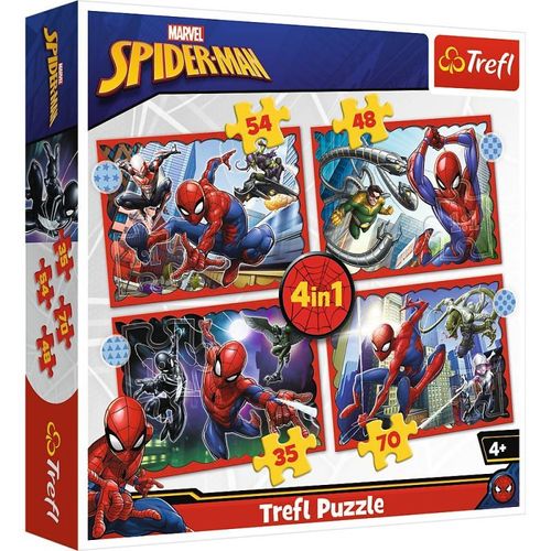 Puzzle 4 En 1 - Spiderman Puzzle Pour Enfant