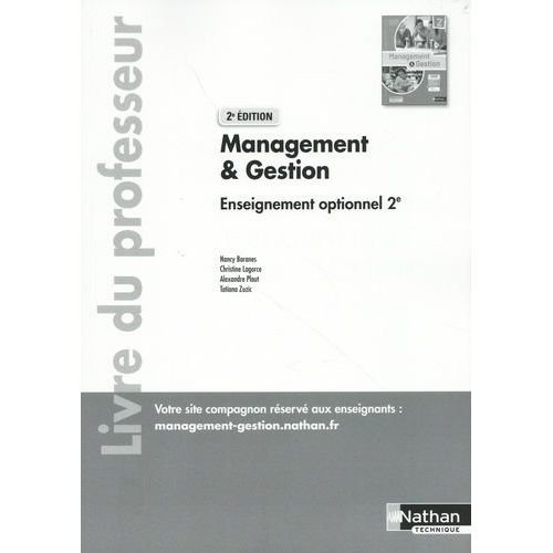 Management & Gestion 2de - Livre Du Professeur