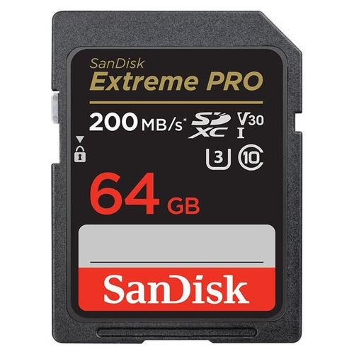 SanDisk Extreme Pro - Carte mémoire flash - 64 Go - Video Class V30 / UHS-I U3 / Class10 - SDXC UHS-I