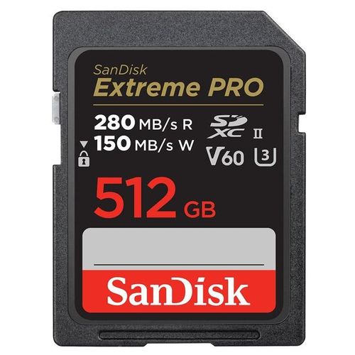 SanDisk Extreme Pro - Carte mémoire flash - 512 Go - Video Class V60 / UHS-II U3 / Class10 - SDXC UHS-II