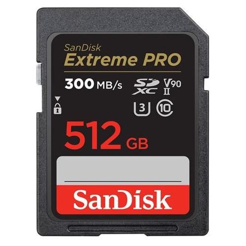 SanDisk Extreme Pro - Carte mémoire flash - 512 Go - Video Class V90 / UHS-II U3 / Class10 - 1733x/2000x - SDXC UHS-II