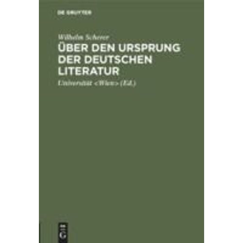 Über Den Ursprung Der Deutschen Literatur