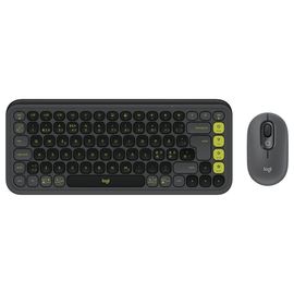 Logitech POP Icon Combo - Ensemble clavier et souris - sans fil - Bluetooth LE - QWERTY - Nordique (Danois/Finnois/Norvégien/Suédois) - graphite, vert