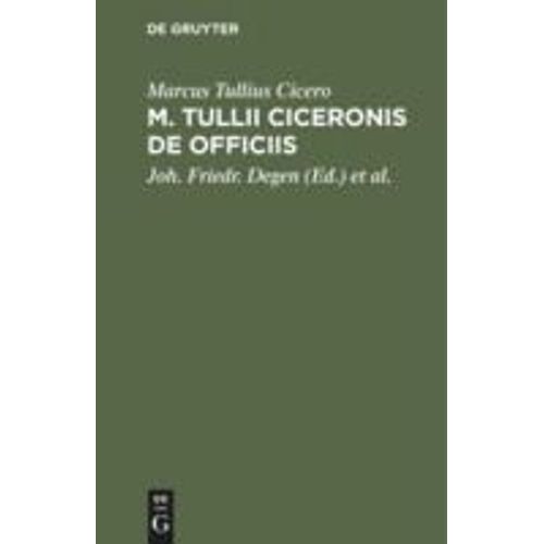 M. Tullii Ciceronis De Officiis