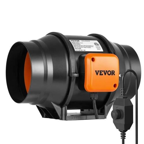 Ventilateur de Conduit en Ligne-VEVOR-152,4 mm, Extracteur D'air Silencieux 550 m³/h Contrôleur de Vitesse Variable Moteur CA