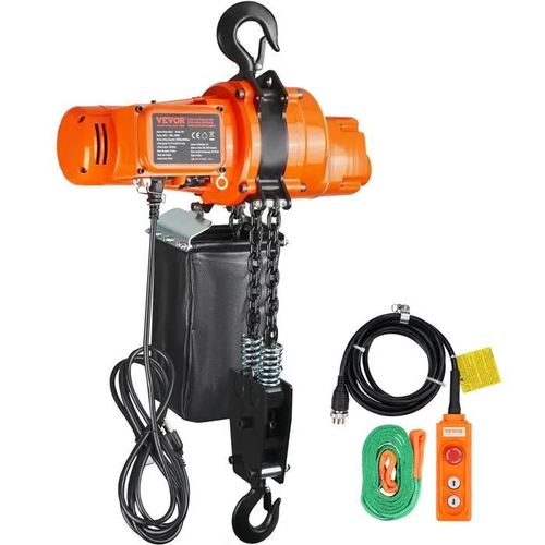 Palan Électrique à Chaîne-VEVOR-Charge de 998 kg-1000 W-Télécommande Filaire de 3 m pour Garage, Atelier et Maison