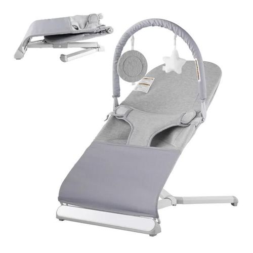 Transat Bébé-Vevor-Barre De Jouets Rotative, Sac De Transport, Transat Portable Bébés-Intérieur, Extérieur, Maison-Gris Clair