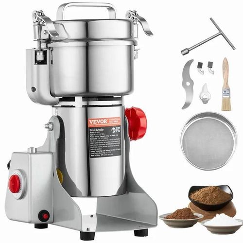 Moulin À Épices Électrique 500 G-Vevor-2000 W-Type Oscillant Pour Moudre Rapidement Céréales Épices Herbes Cafés