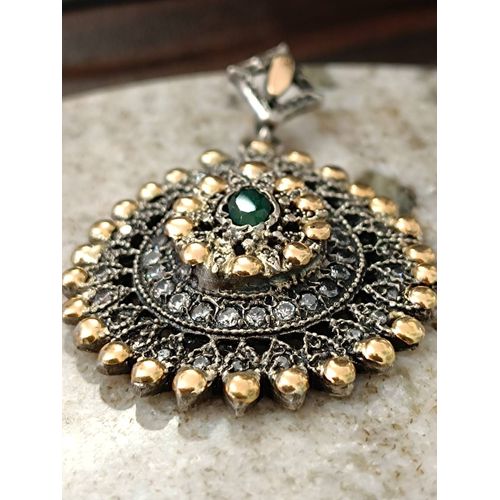 Pendentif Or 18 Carats Et Argent