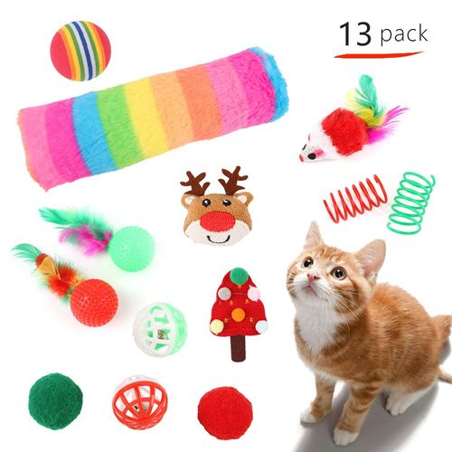 Série De Noël Cat Cat Toys Set Christmas Card Head Pack Cat Cat Toys Set De Trois
