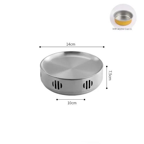 Réchaud d'isolation DCStGruen acier inoxydable,barbecue,gril,style coréen,adapté à la maison,brasero commercial,camping - Type 14cm Silver #C