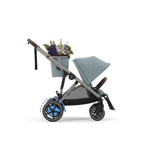 Poussette E-Gazelle S Stormy Blue Châssis Taupe - Cybex Gold