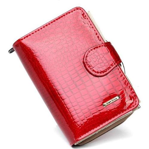 portefeuille femme croco cuir verni porte feuille carte his78977