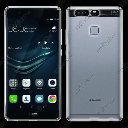 Ebeststar ® Verre + Housse Coque Protection Silicone Gel Ultra Fine 0,3mm Etui Souple Pour Huawei P9, Couleur Transparent [Dimensions Precises De Votre Appareil : 145 X 70,9 X 7 Mm, Écran 5.2''] [Note Importante Lire Description]