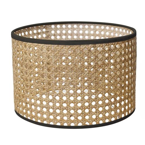 Abat-Jour Cylindre Cannage En Rotin Et Tissu Ø20cm Seynave