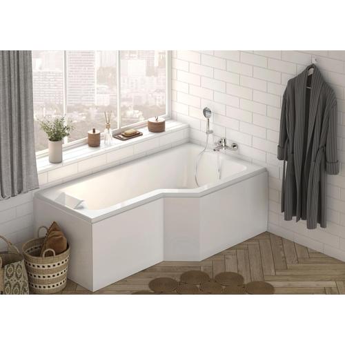 Baignoire asymétrique droite 170x90 cm en Toplax blanc Lexa+ Allibert