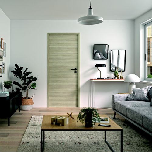 Bloc Porte Reversible Bilbao2 chêne gris clair H. 204 X 73 X 4 Cm