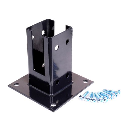 Base De Poteau À Fixer Noir 7 X 7 Cm