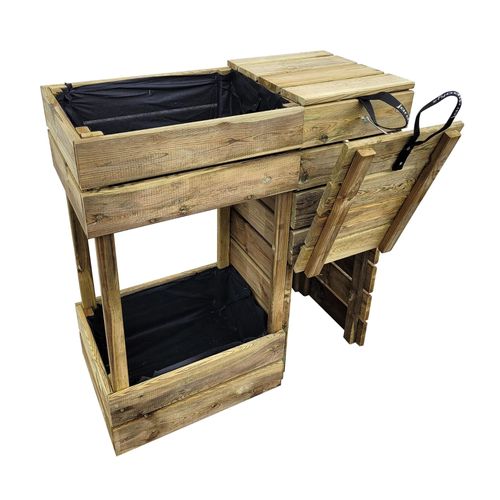 Composteur Essencia 2 bacs bois 70L Jardipolys