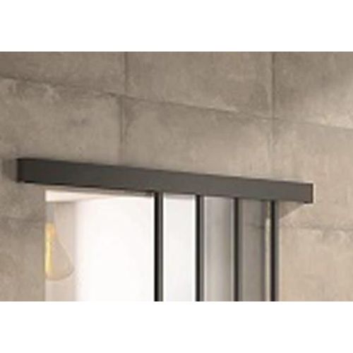Kit porte 930 atelier noir verre depoli avec rail bandeau decor assorti