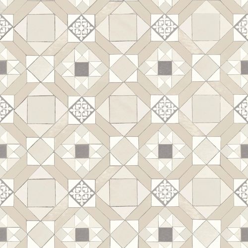 Papier peint vinyle intissé Cuisines & Bains Lutece mat et satiné carreaux ciment, faience beige l.1005 x l.53 cm