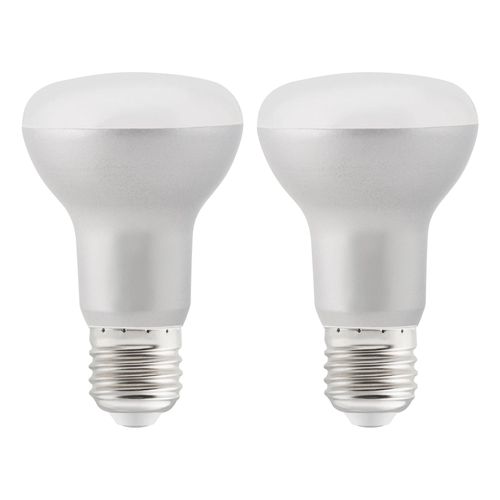 Lot 2 Ampoules Led Réflecteur (R63) E27 600lm 5.4w = 48w Ø6.3cm Diall Blanc Chaud