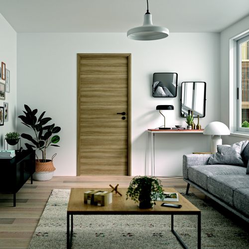 Bloc Porte Reversible Milano2 chêne gris foncé H. 204 X 73 X 4 Cm