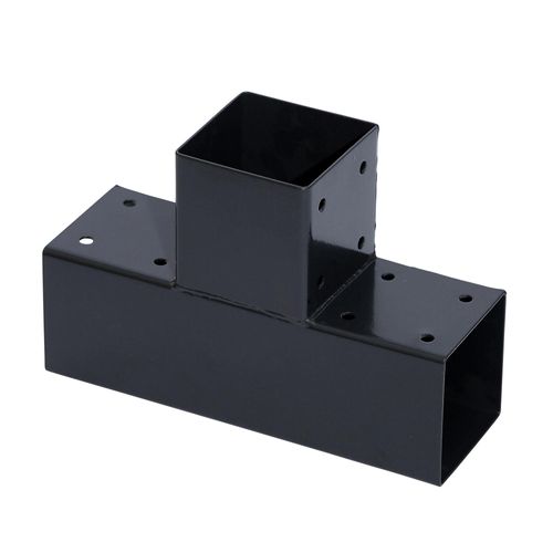 Raccord Pour Poteau Simple T Métal Blooma Lyna Ral 7021 Gris 9 X 9 Cm