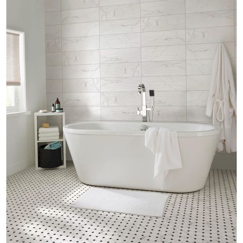 Faïence murale Aruma blanc calacatta 20 x 60 cm