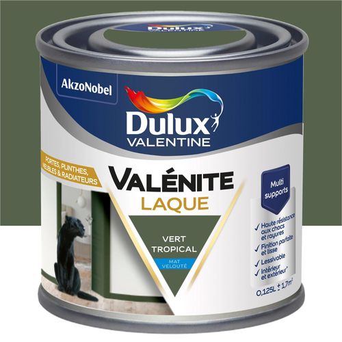 Laque acrylique Valénite Dulux Valentine vert tropical mat velouté 0,125L
