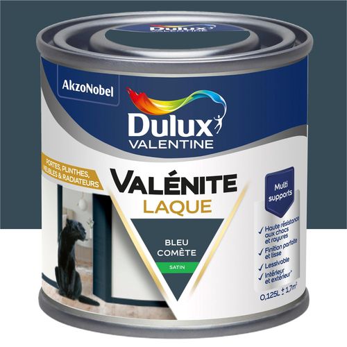 Laque acrylique Valénite Dulux Valentine bleu comète satin 0,125L