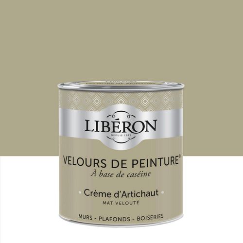 Peinture multisupport murs, plafonds et boiseries Velours de peinture vert crème d'artichaut Libéron 2,5L
