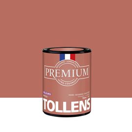 Peinture Tollens premium murs, boiseries et radiateurs marron brique velours 750ml