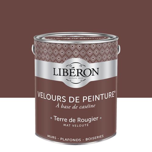 Peinture multisupport murs, plafonds et boiseries Velours de peinture rouge terre de rougier Libéron 2,5L
