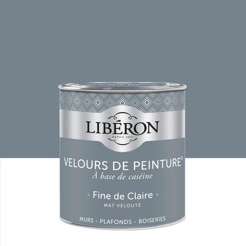 Peinture multisupport murs, plafonds et boiseries Velours de peinture gris fine de claire Libéron 0,5L