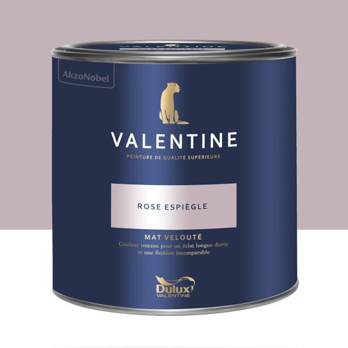 Peinture Valentine murs et boiseries Dulux Valentine rose espiègle velouté mat 2L