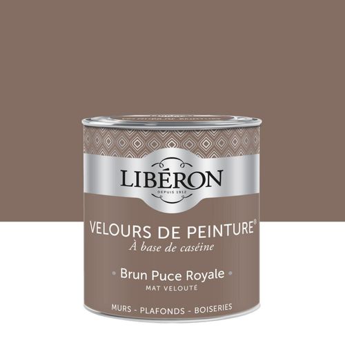 Peinture multisupport murs, plafonds et boiseries Velours de peinture marron brun puce royale Libéron 0,5L