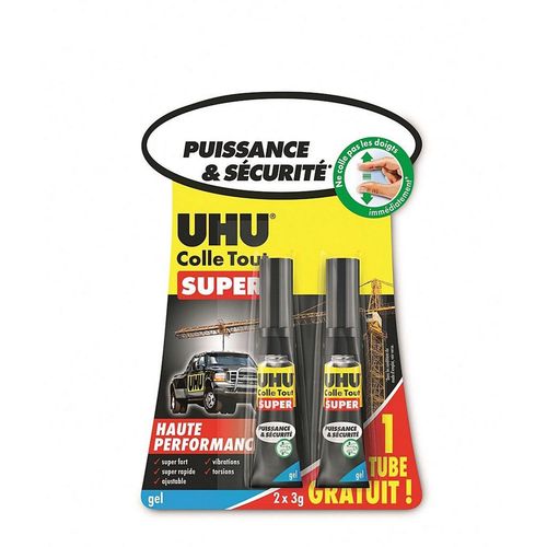 Colle-tout super UHU format gel 2 x 3g