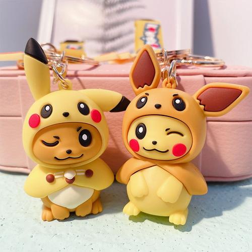 Porte-clés Pokémon avec matériau en gel de pton porte-clés Pikachu  décoration de sac à dos porte-clés de voiture mode Crossdressing jouet  Pokémon