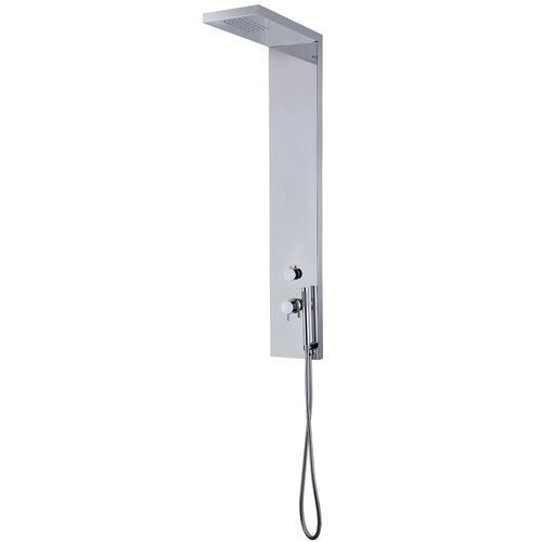 Colonne de douche mécanique avec douchette et flexible, aluminium chromé, Essebagno Essekadra