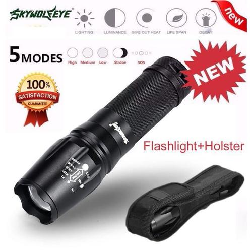 Lampe Electrique G700 X800 5 Modes T6 Zoomable Led 18650 Flashlight Torch Lamp Light + Holster Xyq61103123_San480 His41743