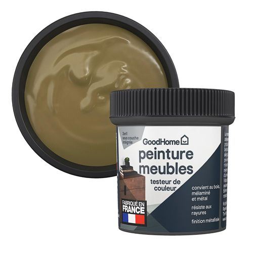Testeur de peinture pour meubles bois, mélaminé et métal GoodHome satin or Coachella 80ml