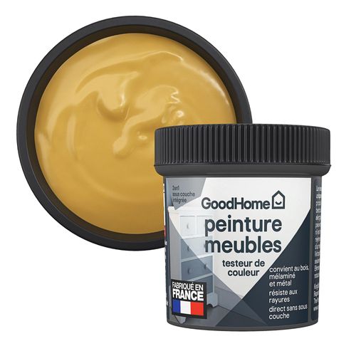 Testeur de peinture pour meubles bois, mélaminé et métal GoodHome mat Jaune Chueca 80ml