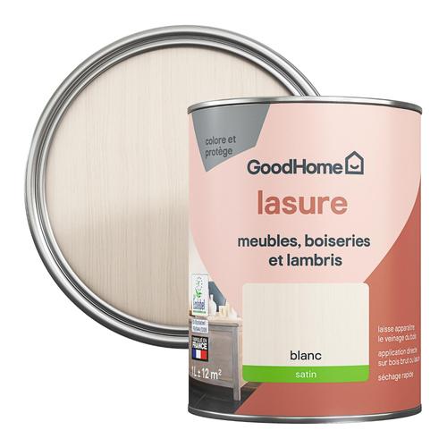 Lasure meubles, boiseries et lambris GoodHome blanc satin 1L